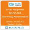 BECC-103 (English) | July 2023- January 2024 | IGNOU Solved Assignment Guide | N