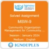 MSW-9 (English) | July 2023 January 2024 | IGNOU Solved Assignment Guide | N
