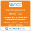 BANC-102 (English) | Jul 2023 - Jan 2024 | Ignou Assignment Guide